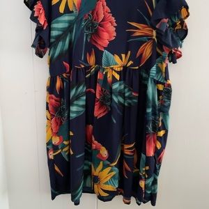 Plus size navy blue, vibrant dress